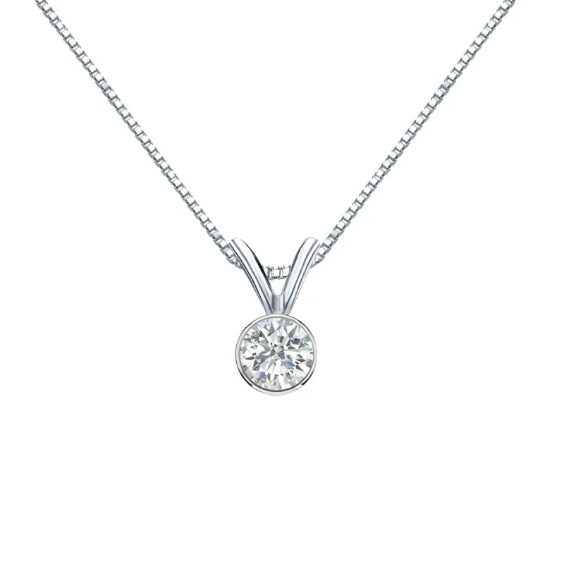 Auriya 1/4ctw Round Solitaire Diamond Necklace 14k Gold Bezel-set sold by Zulily