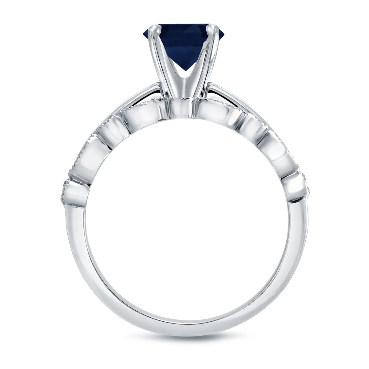 Auriya 14k Gold 3/4ctw Vintage Solitaire Sapphire Engagement Ring Set 1/6ctw sold by Zulily product image thumbnail 5