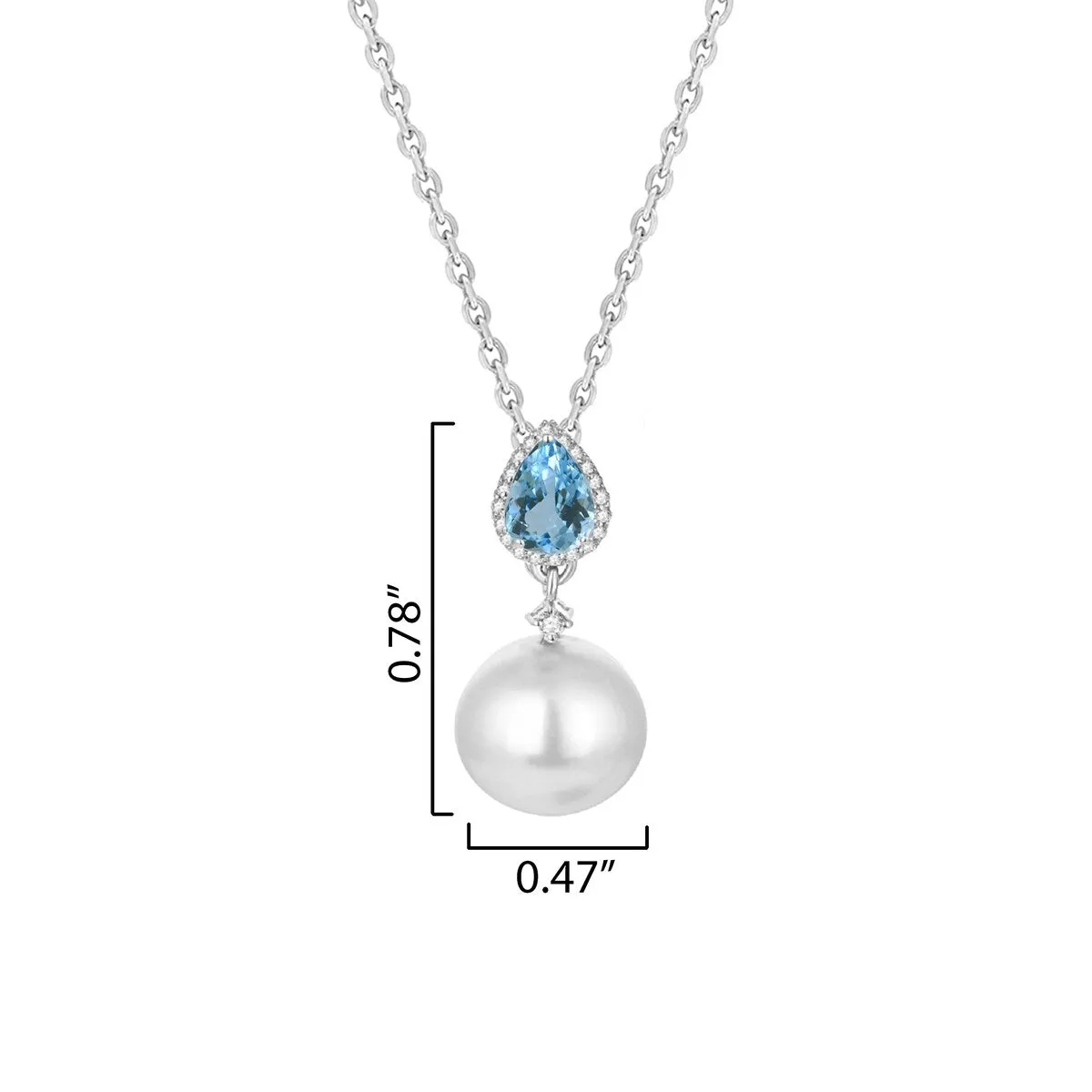 14MM Shell Pearl and Aquamarine Drop Pendant sold by Zulily product image thumbnail 3