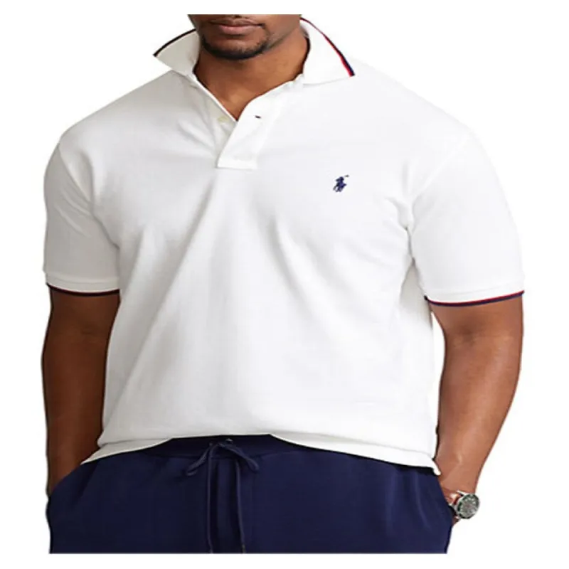 Ralph Lauren Men's Big & Tall Tipped Mesh Polo Shirt White Size 4X sold by Zulily