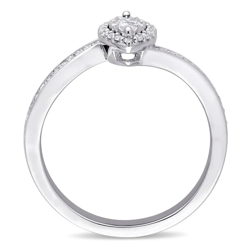 Miadora Sterling Silver 1/4ct TDW Diamond Bypass Style Engagement Ring - White sold by Zulily product image thumbnail 4