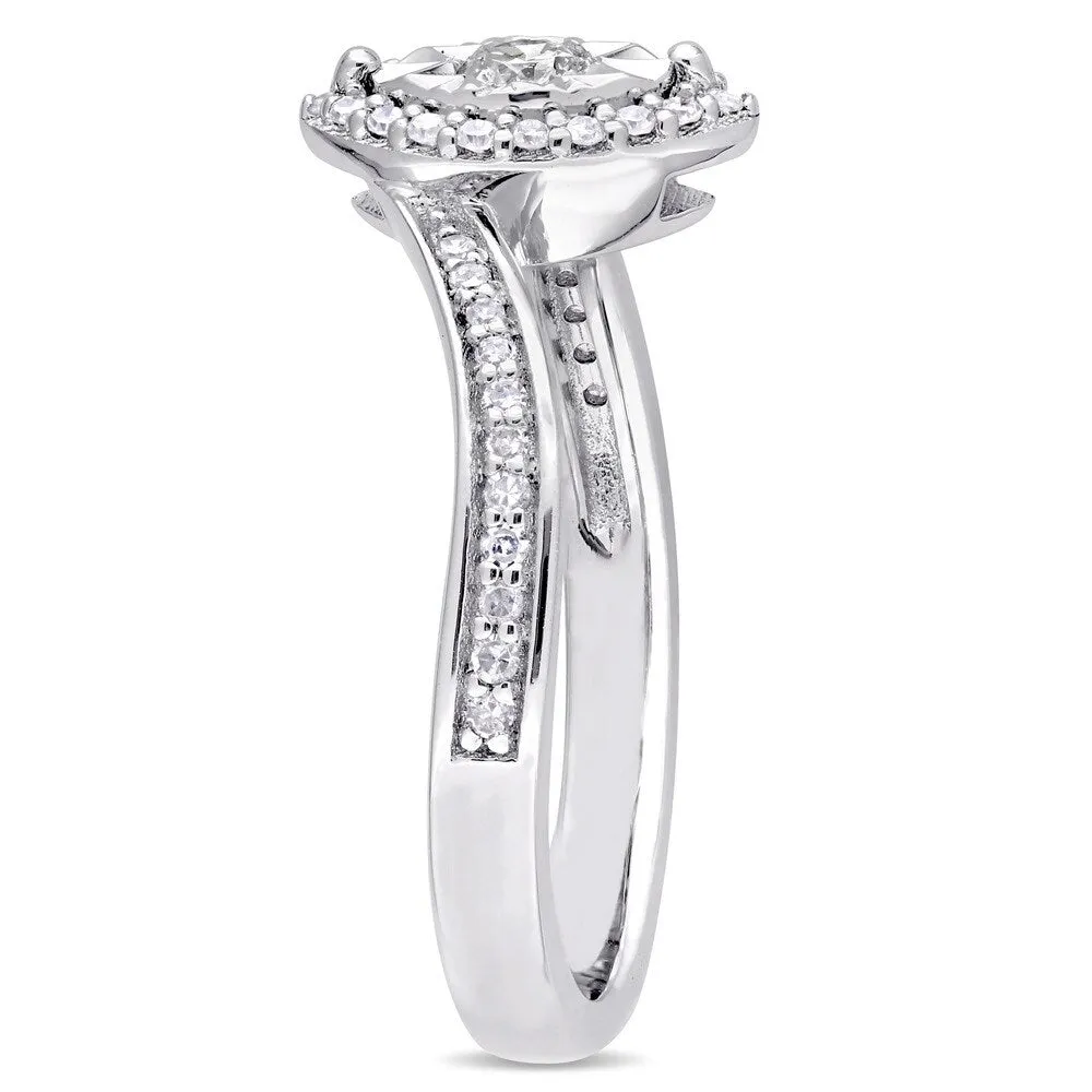 Miadora Sterling Silver 1/4ct TDW Diamond Bypass Style Engagement Ring - White sold by Zulily product image thumbnail 2