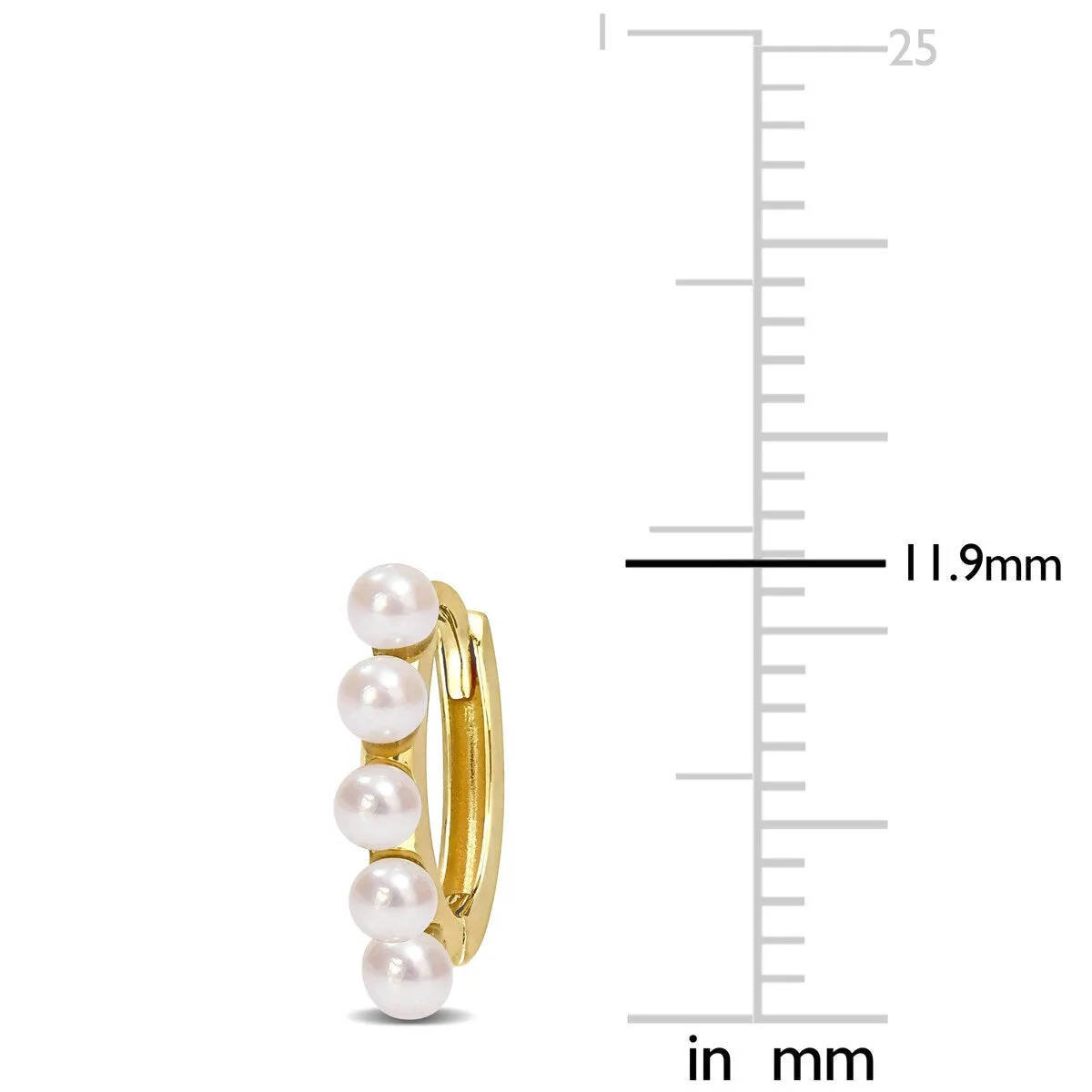 Miadora Cultured Freshwater Pearl Hoop Earrings in 10k Yellow Gold (2-2.5mm) sold by Zulily product image thumbnail 2