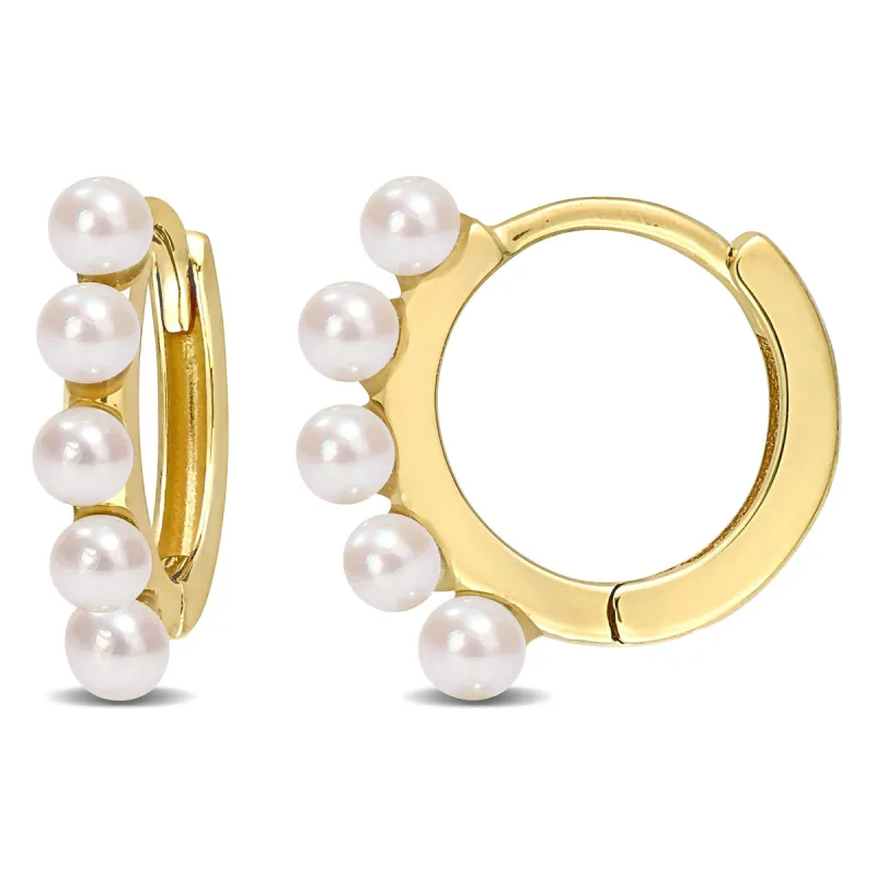 Miadora Cultured Freshwater Pearl Hoop Earrings in 10k Yellow Gold (2-2.5mm) sold by Zulily
