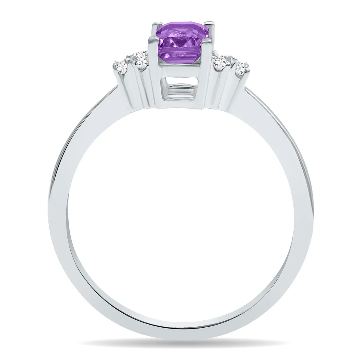 Amethyst and Diamond Regal Ring in 10k White Gold sold by Zulily product image thumbnail 2