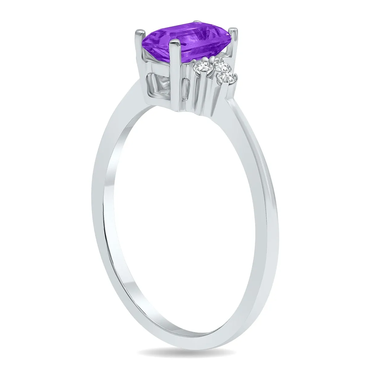 Amethyst and Diamond Regal Ring in 10k White Gold sold by Zulily product image thumbnail 3