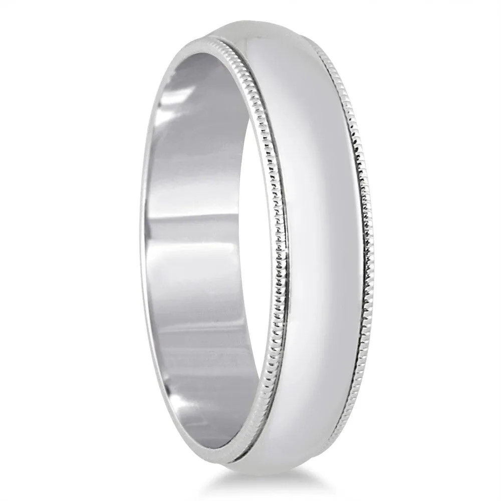 Marquee Jewels 14k White Gold Milgrain Edge Wedding Band sold by Zulily product image thumbnail 2