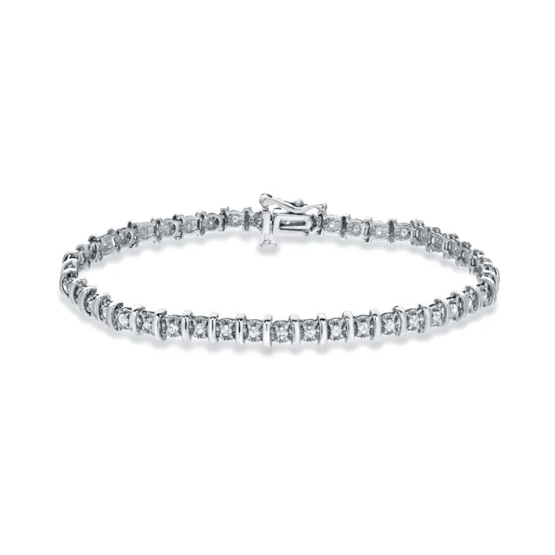 Auriya 14k White Gold 1ct TDW Round Diamond Tennis Bracelet sold by Zulily