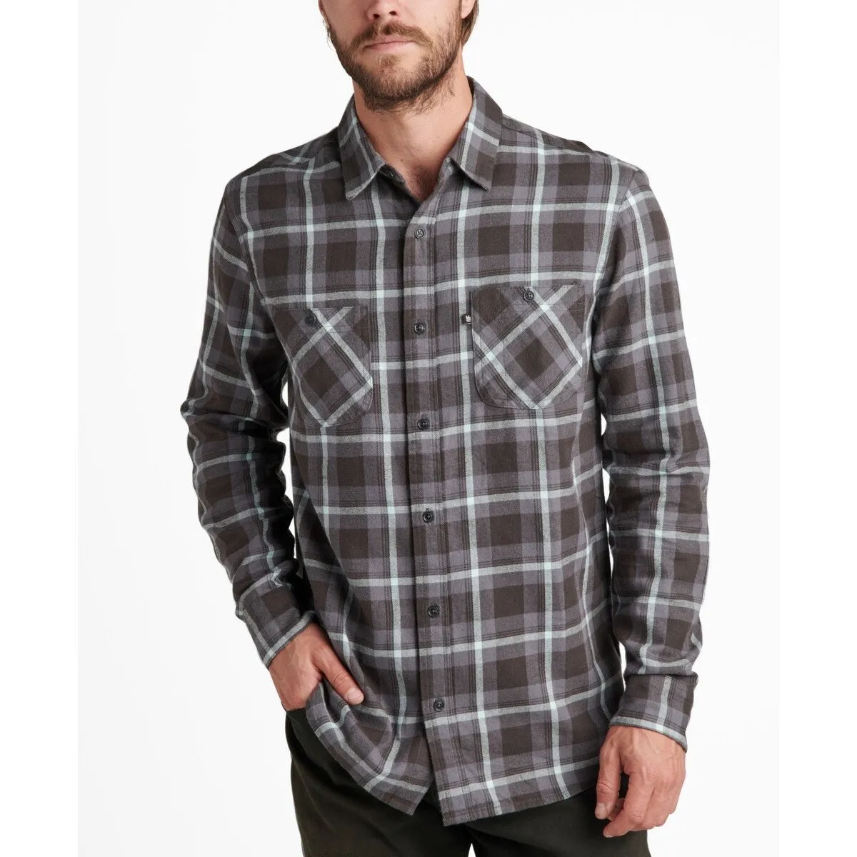 Junk Food Men's Mako Long Sleeve Plaid Shirt Black Size M sold by Zulily