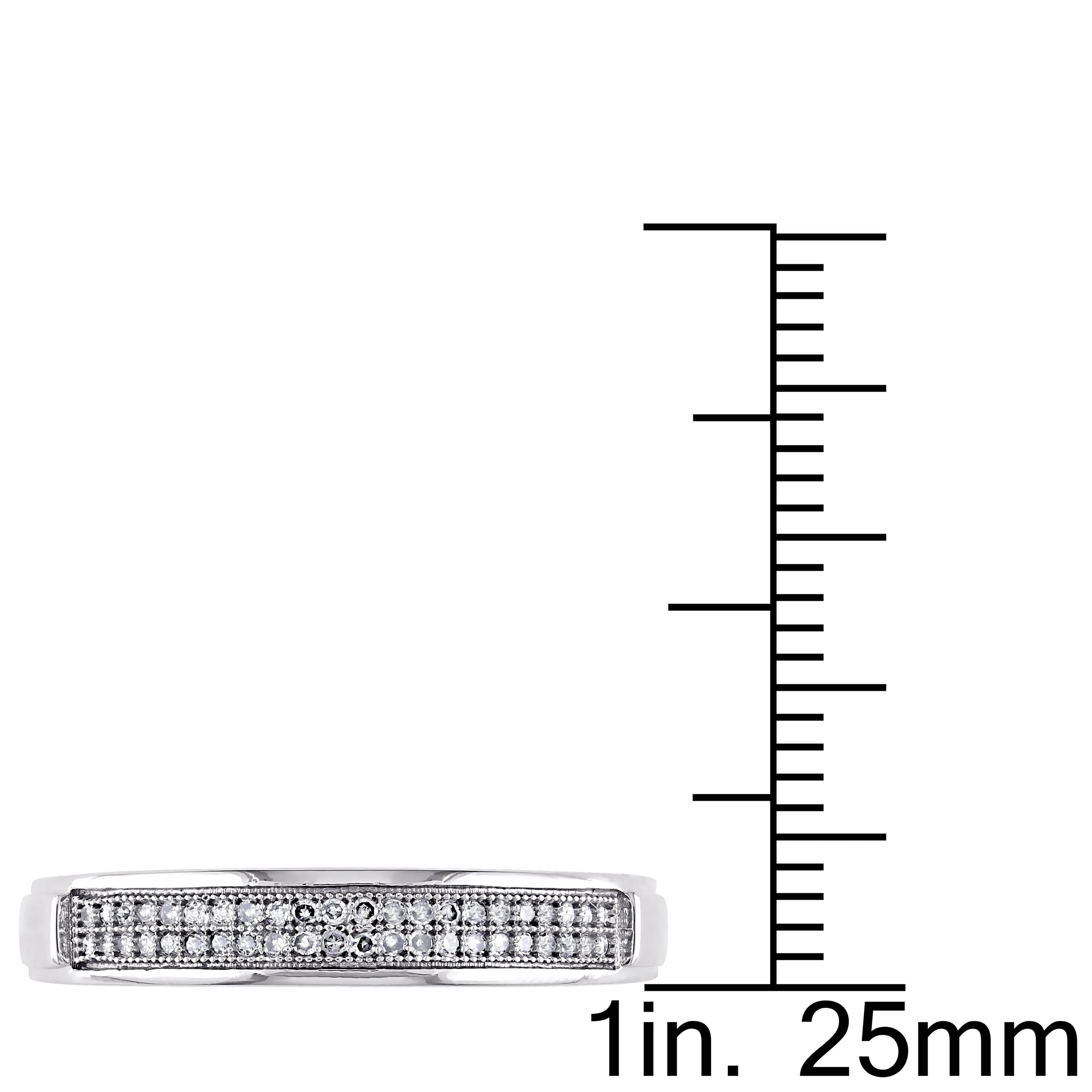 Miadora Mens 1/8 CT TW Diamond Double Row Wedding Band in 10k White Gold sold by Zulily product image thumbnail 3