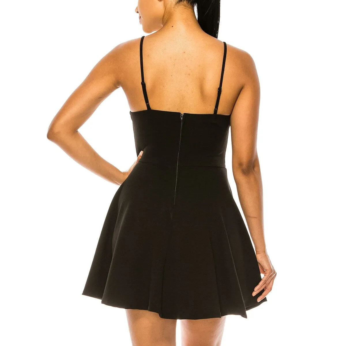 B Darlin Junior's Mesh Trim Fit & Flare Dress Black Size 12 sold by Zulily product image thumbnail 2