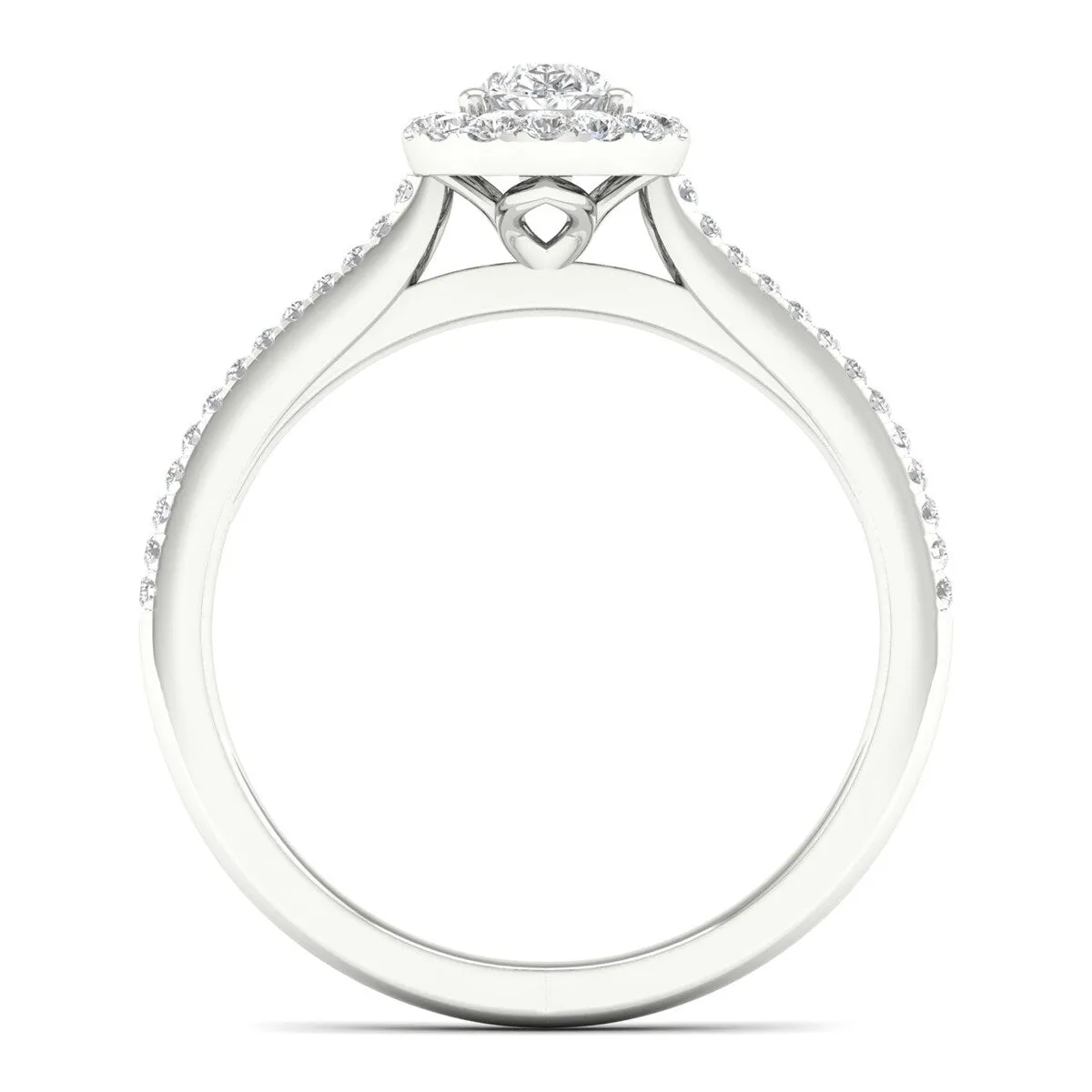 De Couer 10k Gold 1/3ct TDW Diamond Halo Engagement Ring - White sold by Zulily product image thumbnail 2