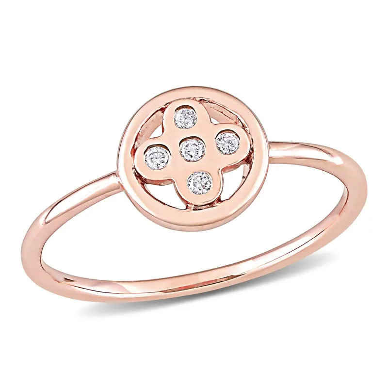 Miadora 10k Rose Gold Diamond Accent Geometric Circular Flower Ring sold by Zulily