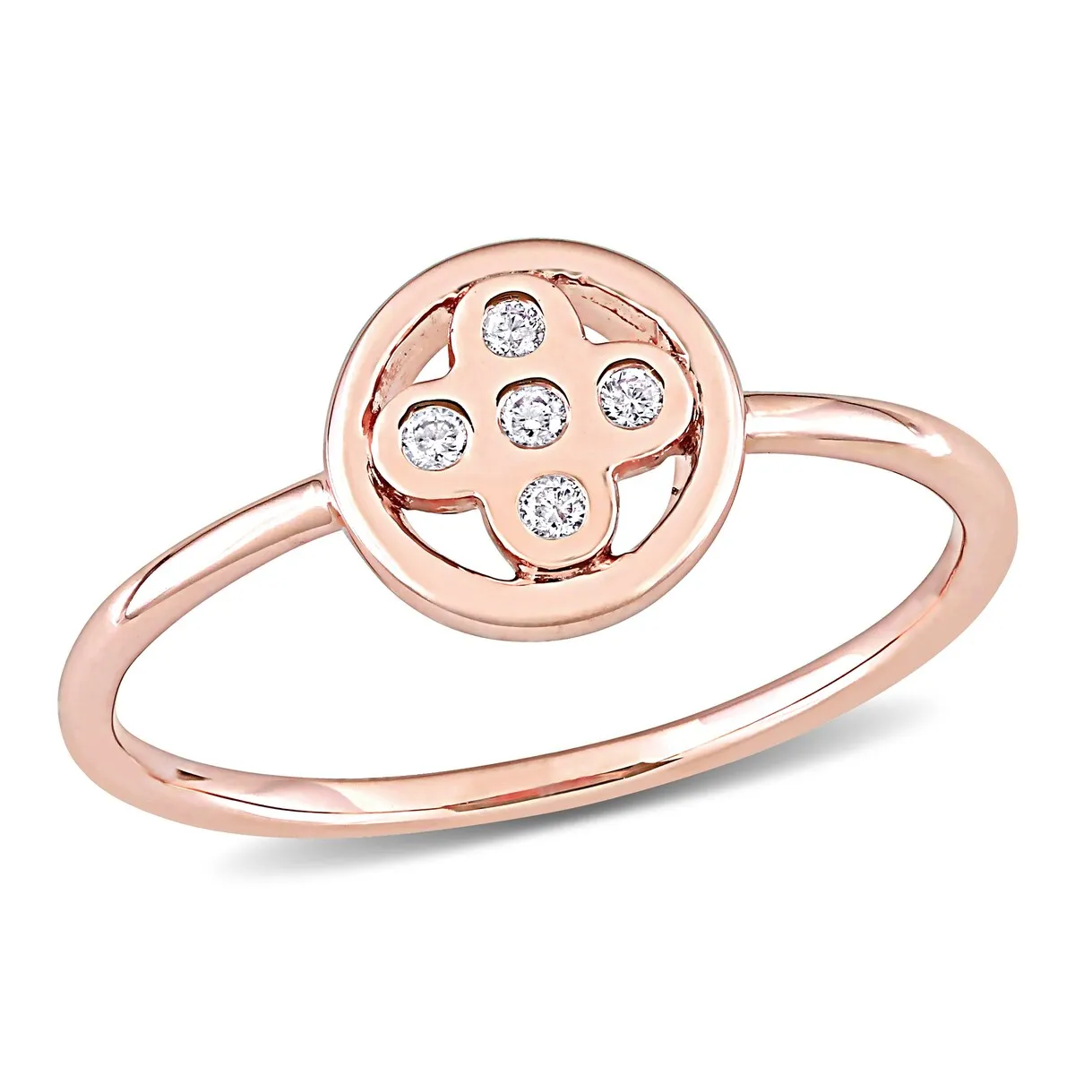 Miadora 10k Rose Gold Diamond Accent Geometric Circular Flower Ring sold by Zulily