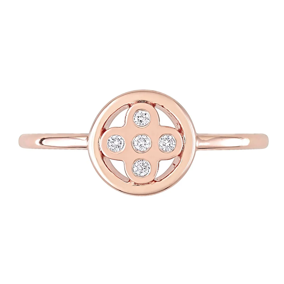 Miadora 10k Rose Gold Diamond Accent Geometric Circular Flower Ring sold by Zulily product image thumbnail 3