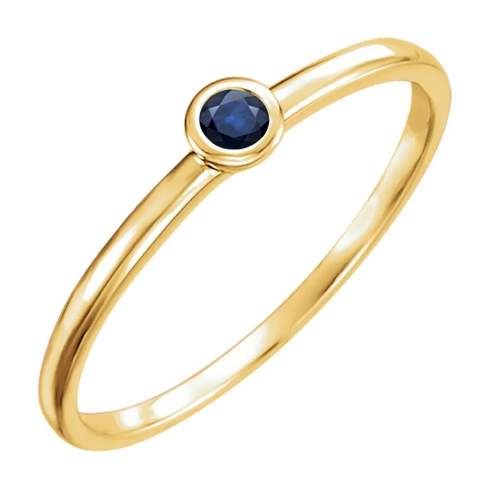 Auriya 10k Gold 0.06ctw Ultra-thin Stackable Accent Sapphire Ring Bezel-set sold by Zulily product image thumbnail 4
