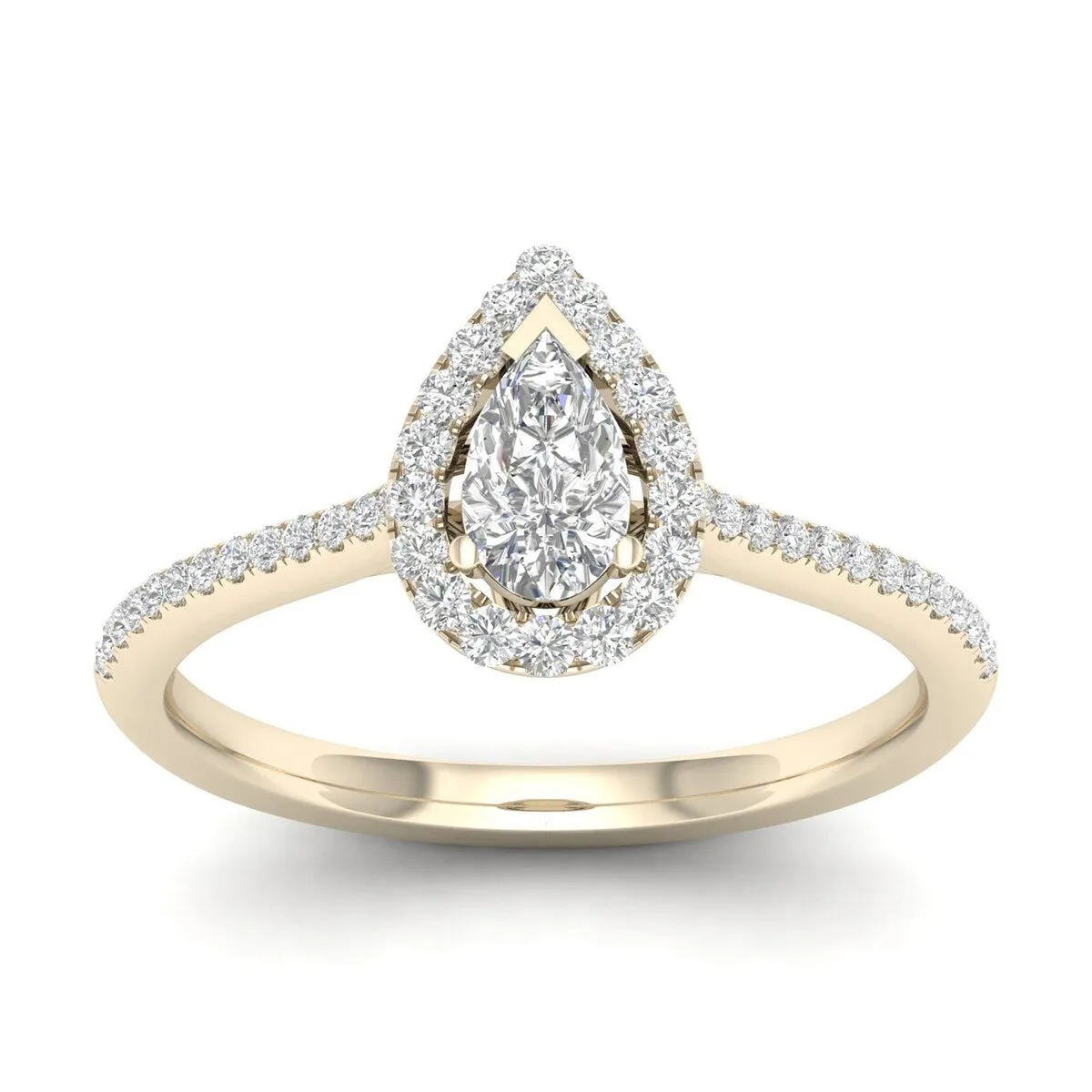 De Couer 10k Gold 1/3ct TDW Diamond Halo Engagement Ring - White sold by Zulily product image thumbnail 4