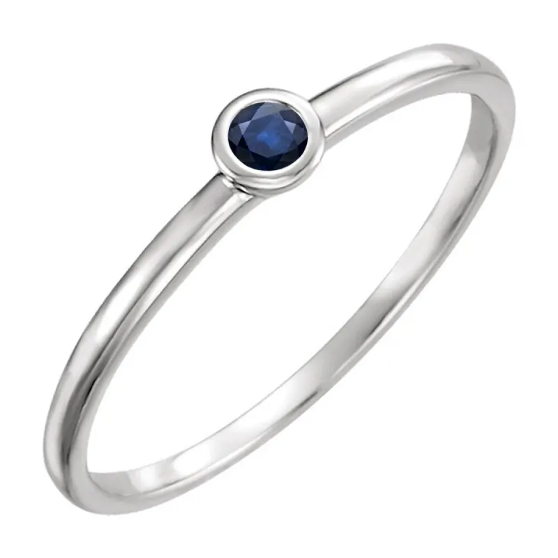Auriya 10k Gold 0.06ctw Ultra-thin Stackable Accent Sapphire Ring Bezel-set sold by Zulily