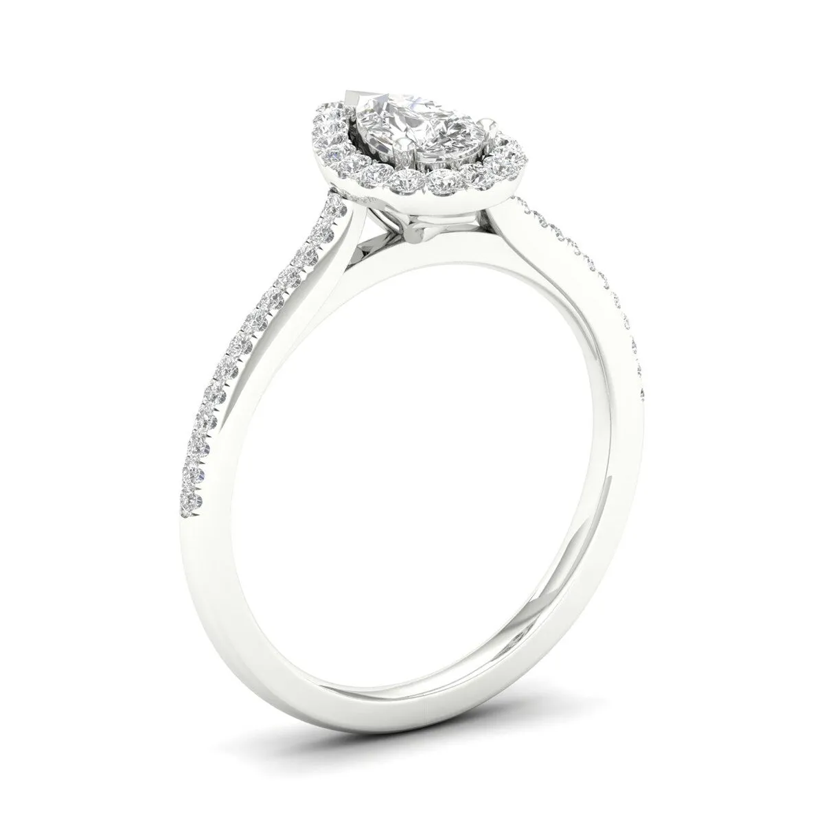 De Couer 10k Gold 1/3ct TDW Diamond Halo Engagement Ring - White sold by Zulily