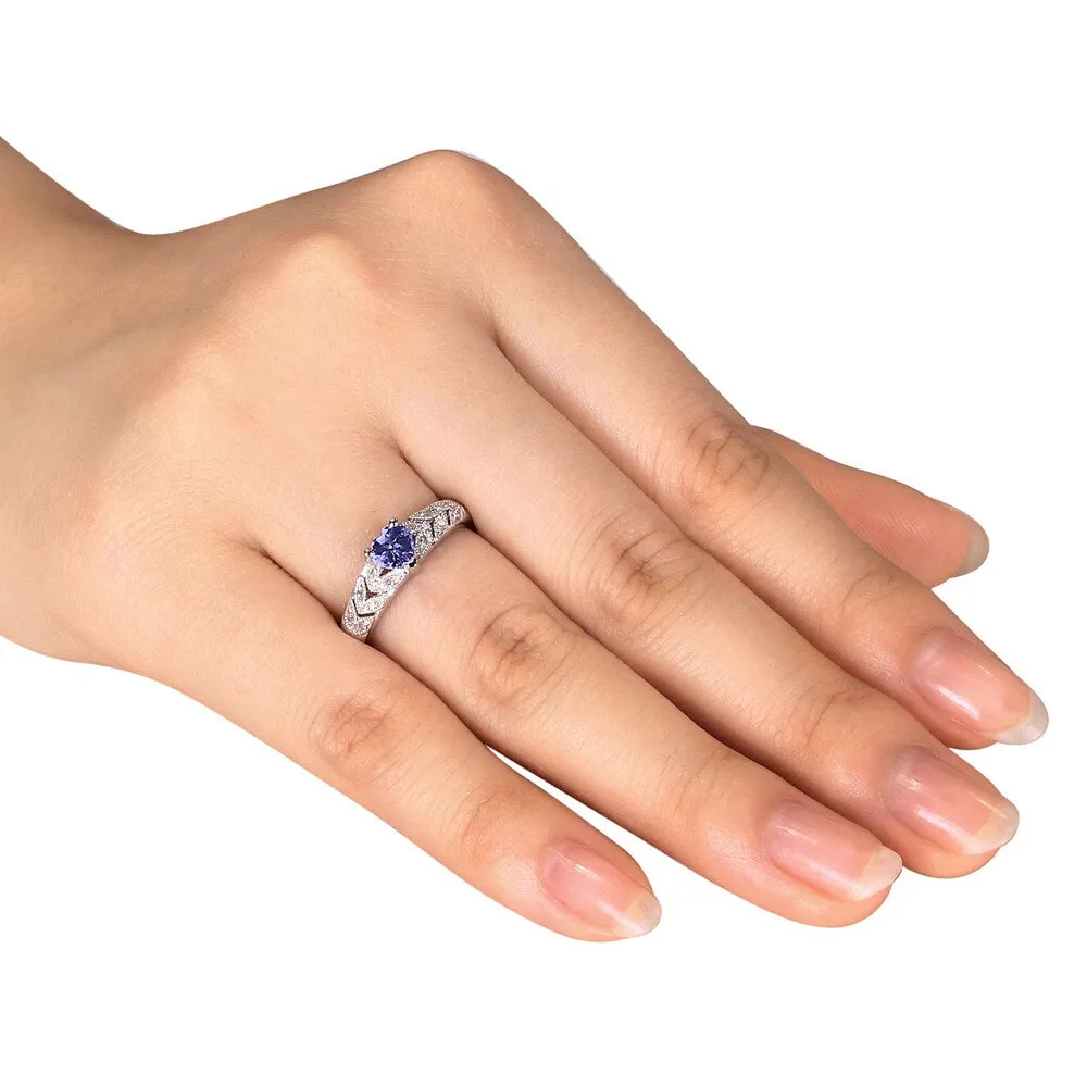 Miadora Sterling Silver Tanzanite and Diamond Ring sold by Zulily product image thumbnail 4