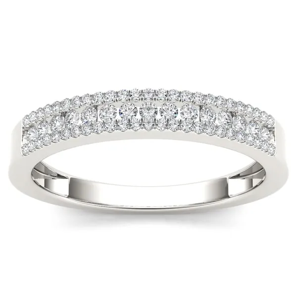 De Couer 10k White Gold 1/4ct TDW Diamond Multi Row Anniversary Band sold by Zulily