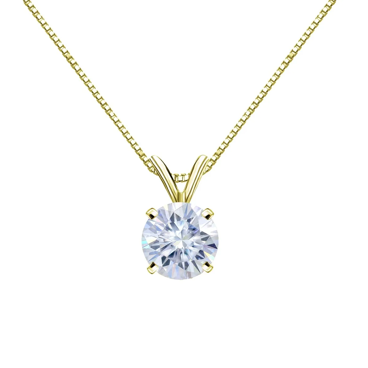 Auriya 18KT Gold 2 1/2ctw Round Solitaire Moissanite Necklace - 8.8 mm sold by Zulily
