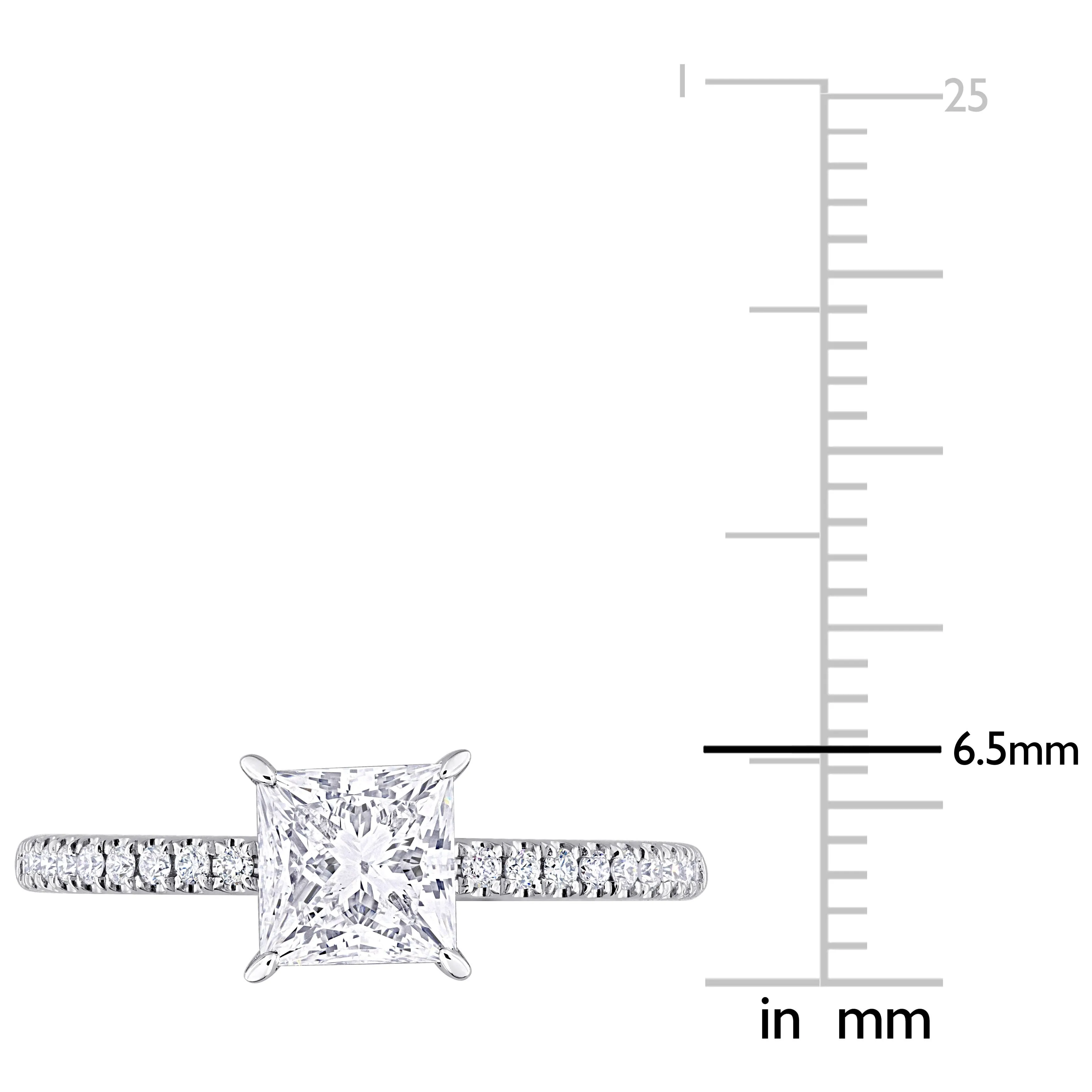 Created Forever 1 1/6ct TDW Princess-Cut Lab-Grown Diamond and Tsavorite Accent Engagement Ring in 14k White Gold sold by Zulily product image thumbnail 4