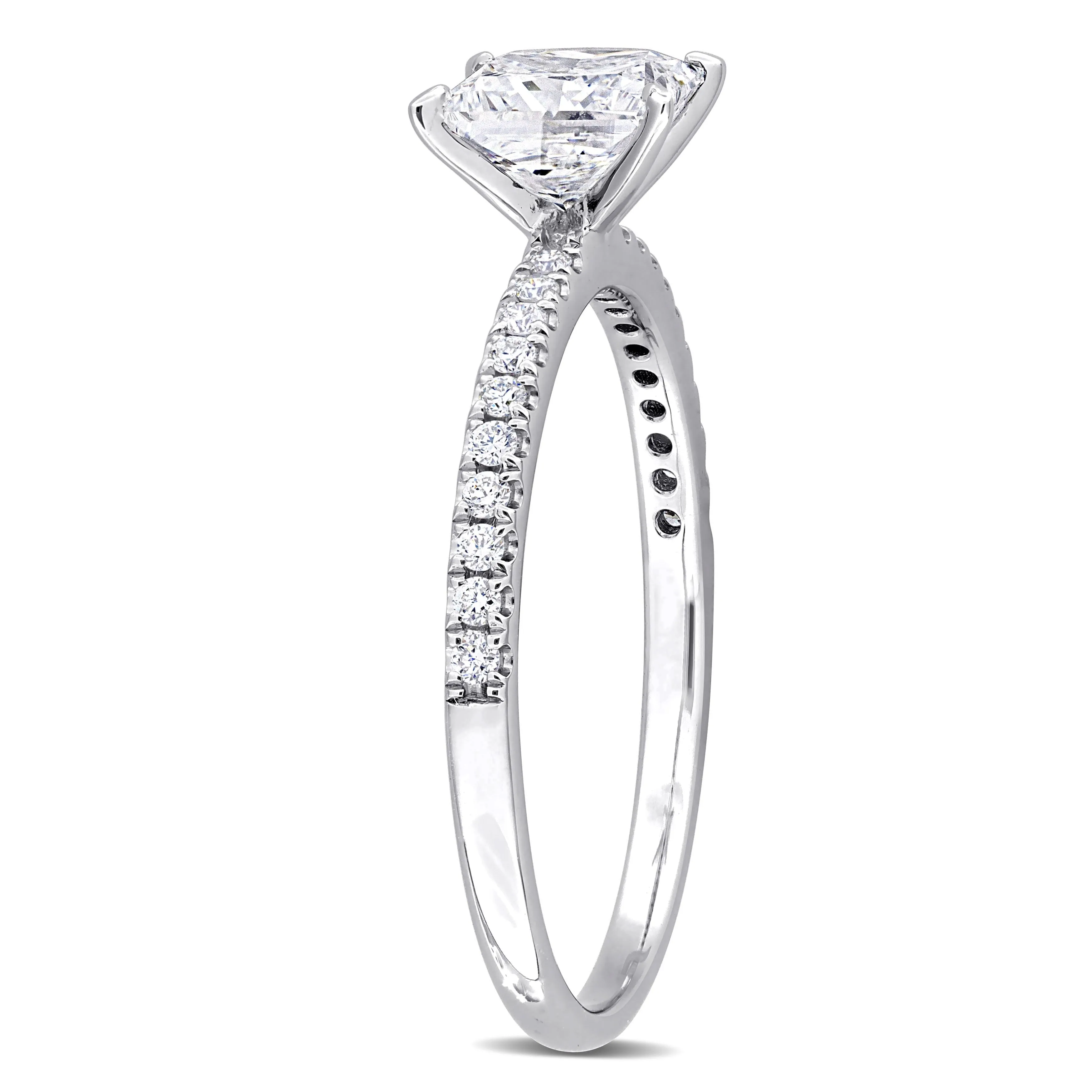 Created Forever 1 1/6ct TDW Princess-Cut Lab-Grown Diamond and Tsavorite Accent Engagement Ring in 14k White Gold sold by Zulily product image thumbnail 3
