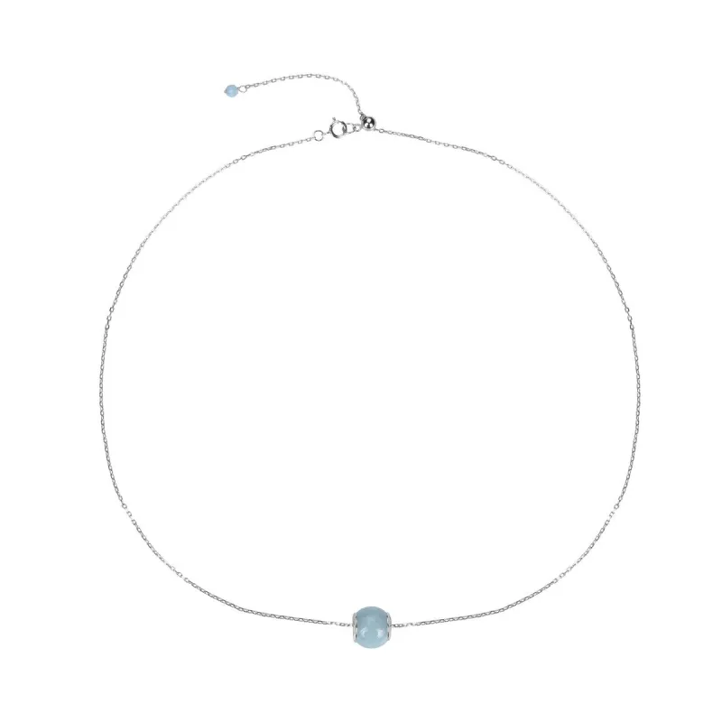 Sterling Silver with Natural Aquamarine Necklace with 18" Chain sold by Zulily