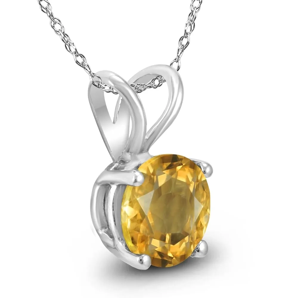 14K White Gold 6MM Round Citrine Pendant sold by Zulily product image thumbnail 2