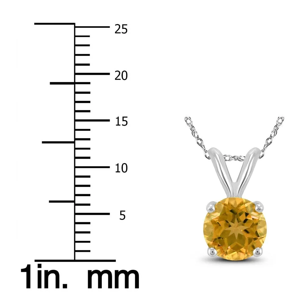14K White Gold 6MM Round Citrine Pendant sold by Zulily product image thumbnail 3