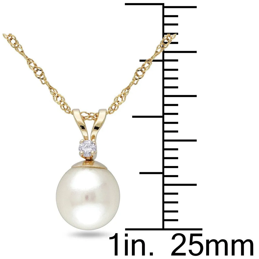 Miadora 14k Cultured Freshwater Pearl Diamond Pendant (7-7.5 mm) sold by Zulily product image thumbnail 3