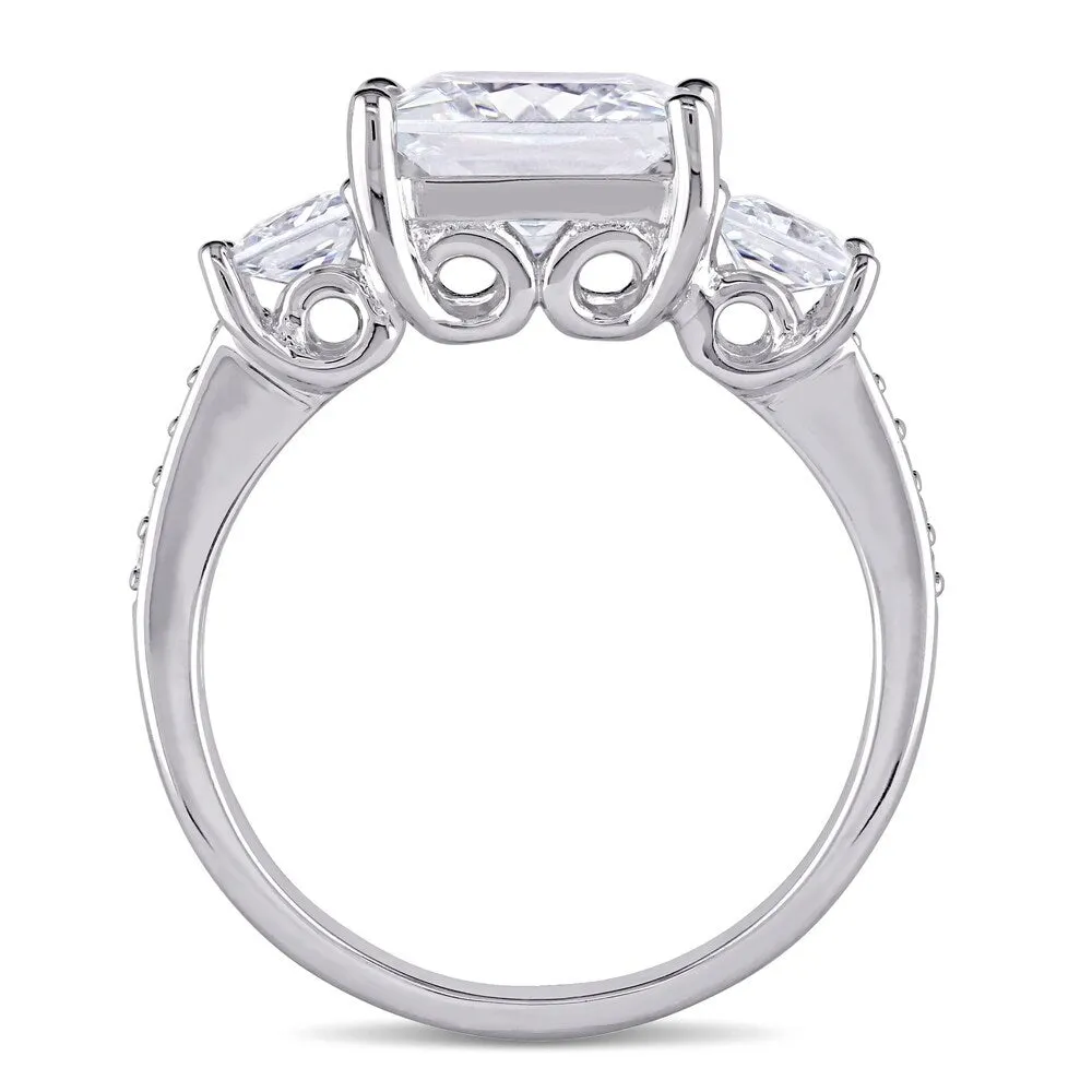 Miadora Sterling Silver Square-cut Cubic Zirconia 3-Stone Engagement Ring sold by Zulily product image thumbnail 2