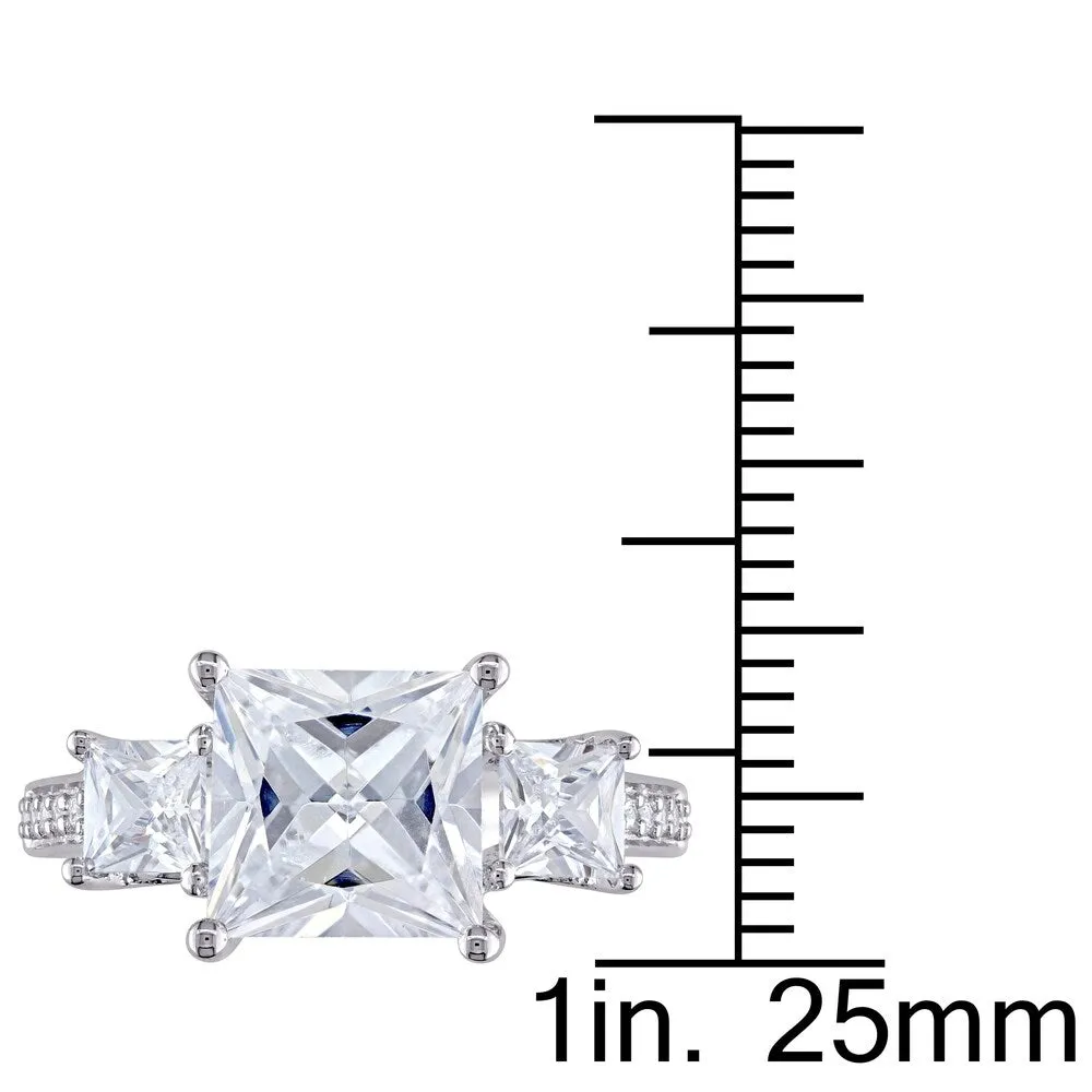 Miadora Sterling Silver Square-cut Cubic Zirconia 3-Stone Engagement Ring sold by Zulily product image thumbnail 4