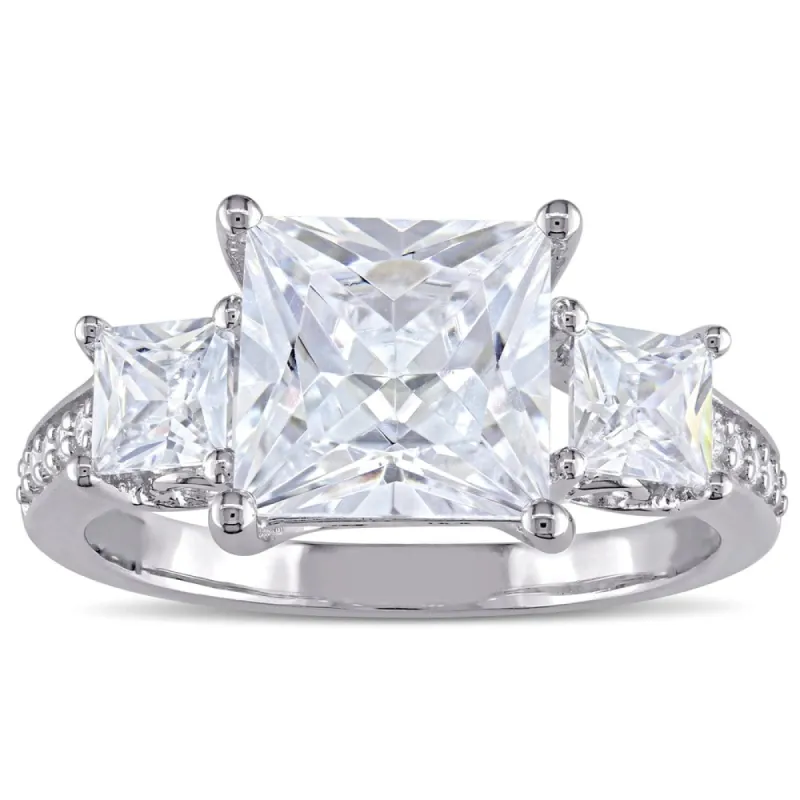 Miadora Sterling Silver Square-cut Cubic Zirconia 3-Stone Engagement Ring sold by Zulily