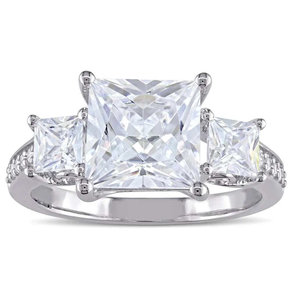 Miadora Sterling Silver Square-cut Cubic Zirconia 3-Stone Engagement Ring sold by Zulily