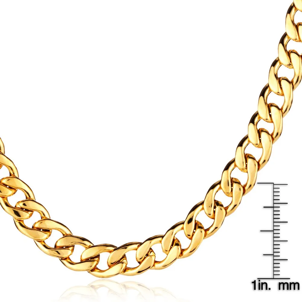 Men's Polished Stainless Steel Curb Chain Necklace (9mm) - 24 Inches sold by Zulily product image thumbnail 3