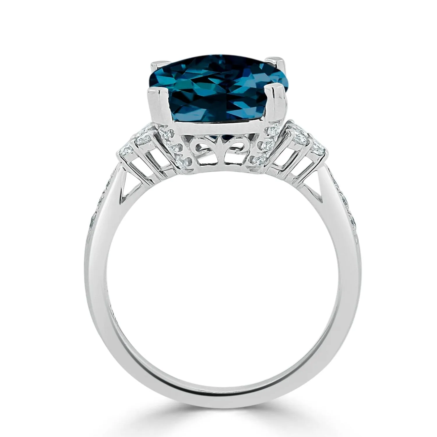 Auriya 1 1/5ct Fancy Cushion London Blue Topaz and Diamond Engagement Ring 1/4ctw 14k Gold sold by Zulily product image thumbnail 5