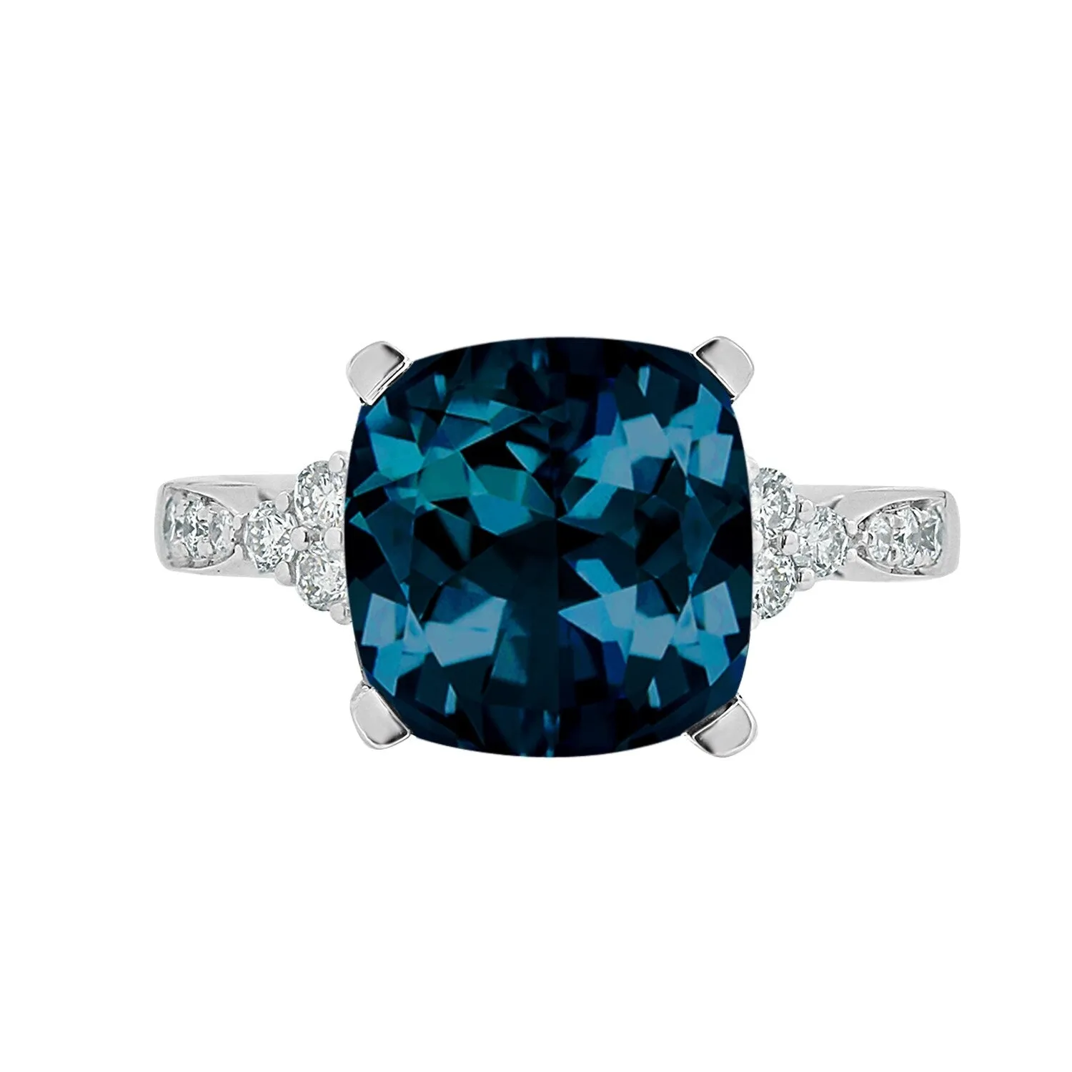Auriya 1 1/5ct Fancy Cushion London Blue Topaz and Diamond Engagement Ring 1/4ctw 14k Gold sold by Zulily product image thumbnail 2