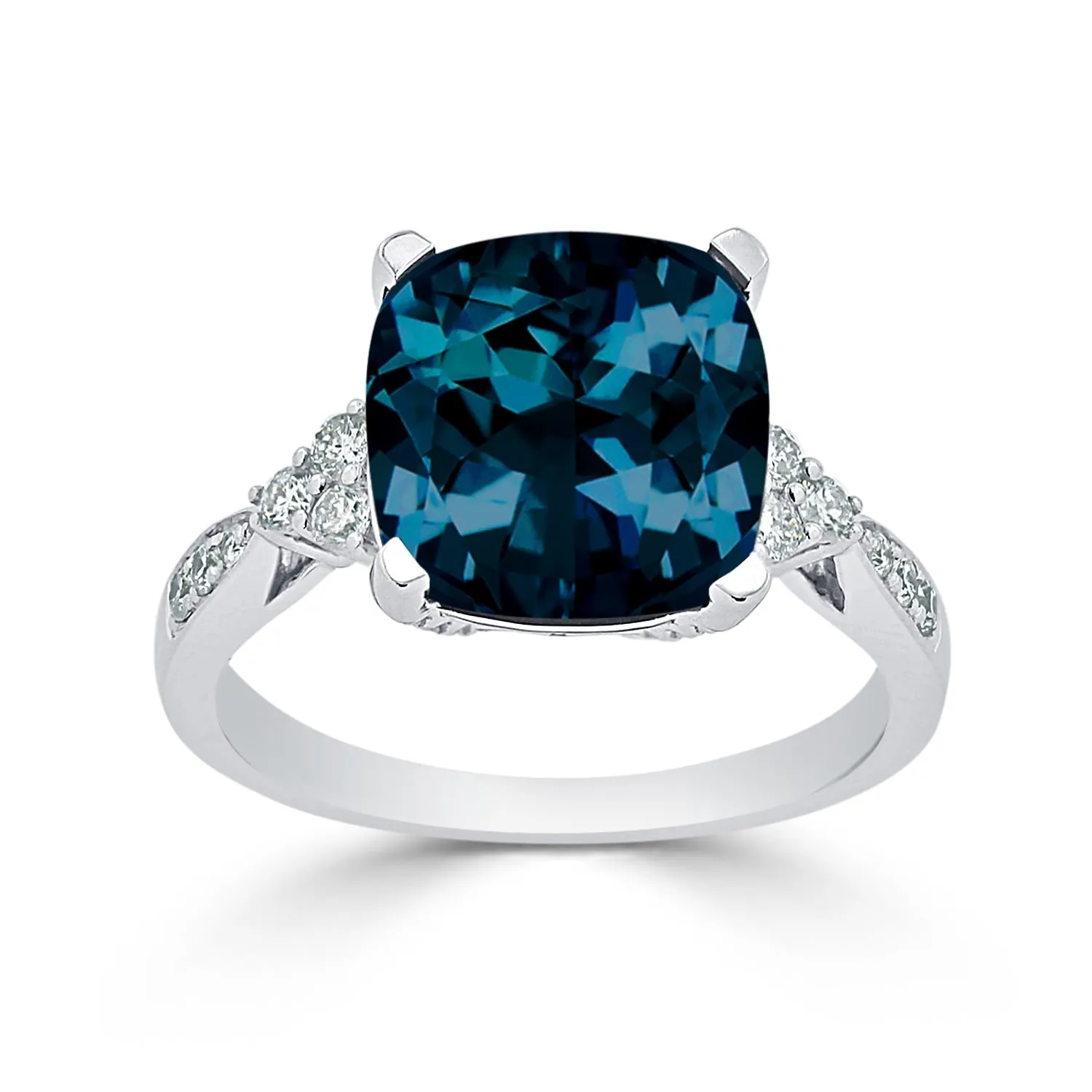 Auriya 1 1/5ct Fancy Cushion London Blue Topaz and Diamond Engagement Ring 1/4ctw 14k Gold sold by Zulily product image thumbnail 3