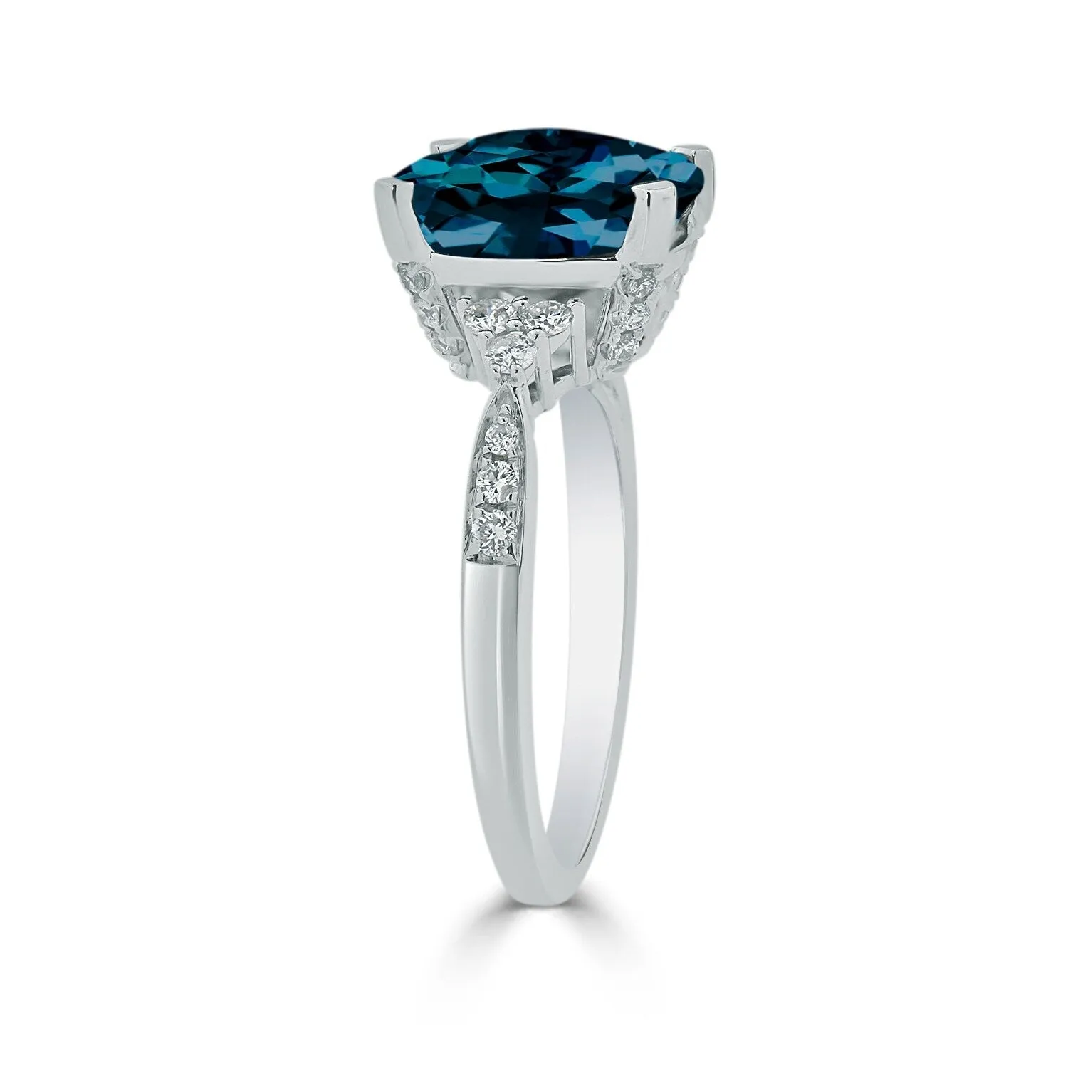 Auriya 1 1/5ct Fancy Cushion London Blue Topaz and Diamond Engagement Ring 1/4ctw 14k Gold sold by Zulily product image thumbnail 4