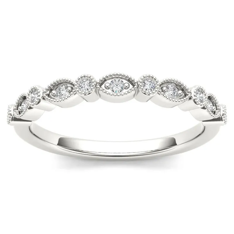 De Couer 10k White Gold 1/20ct TDW Wedding Band - White H-I sold by Zulily