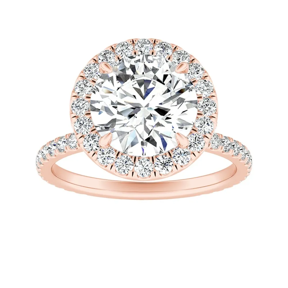 Auriya 14k Gold 2 1/2ctw Moissanite Halo Diamond Engagement Ring 5/8ct TDW sold by Zulily product image thumbnail 3