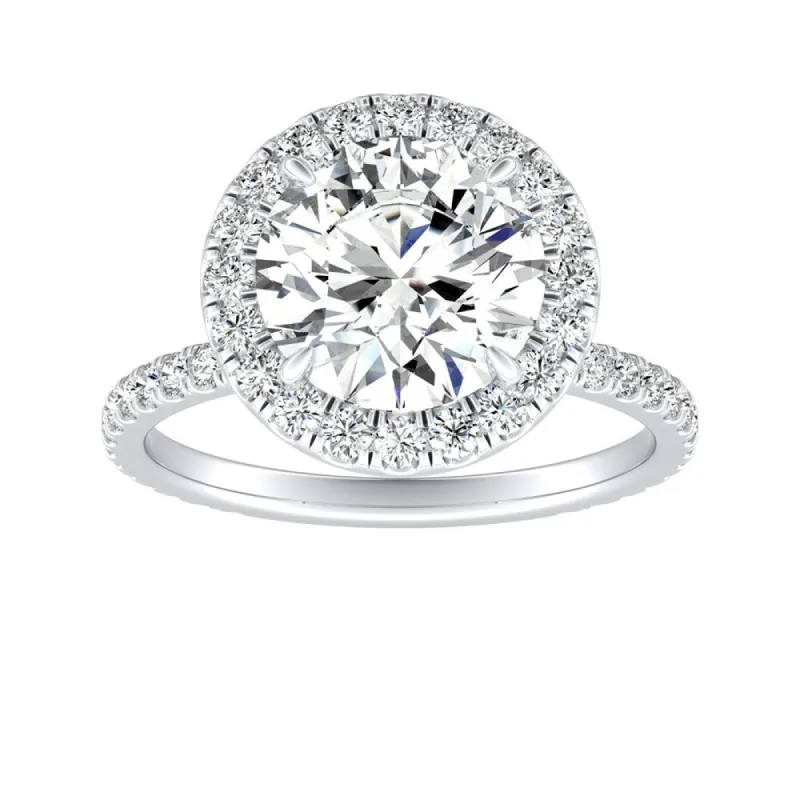 Auriya 14k Gold 2 1/2ctw Moissanite Halo Diamond Engagement Ring 5/8ct TDW sold by Zulily