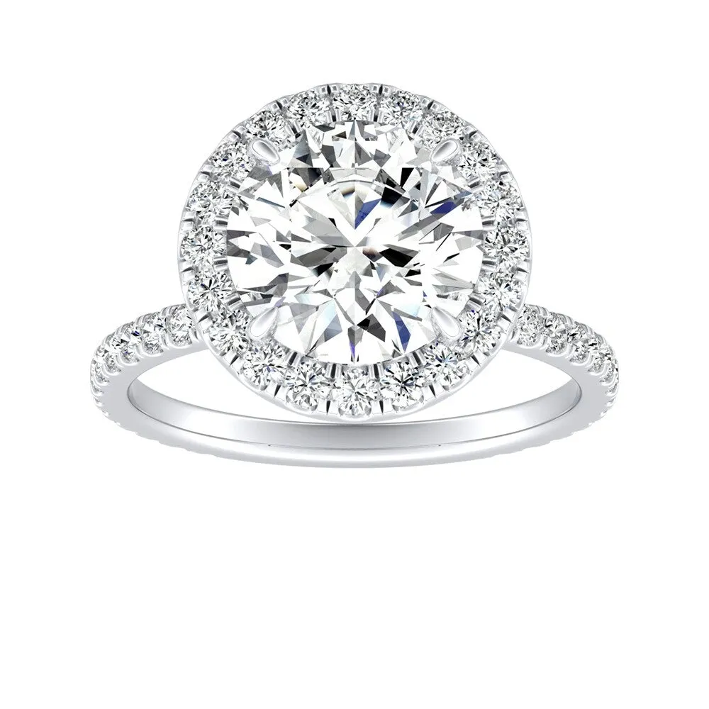 Auriya 14k Gold 2 1/2ctw Moissanite Halo Diamond Engagement Ring 5/8ct TDW sold by Zulily