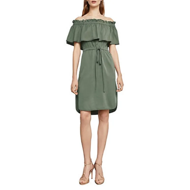 BCBGMAXAZRIA Women's Evangelie Tencel Split Hem Casual Dress Green Size XX Small sold by Zulily