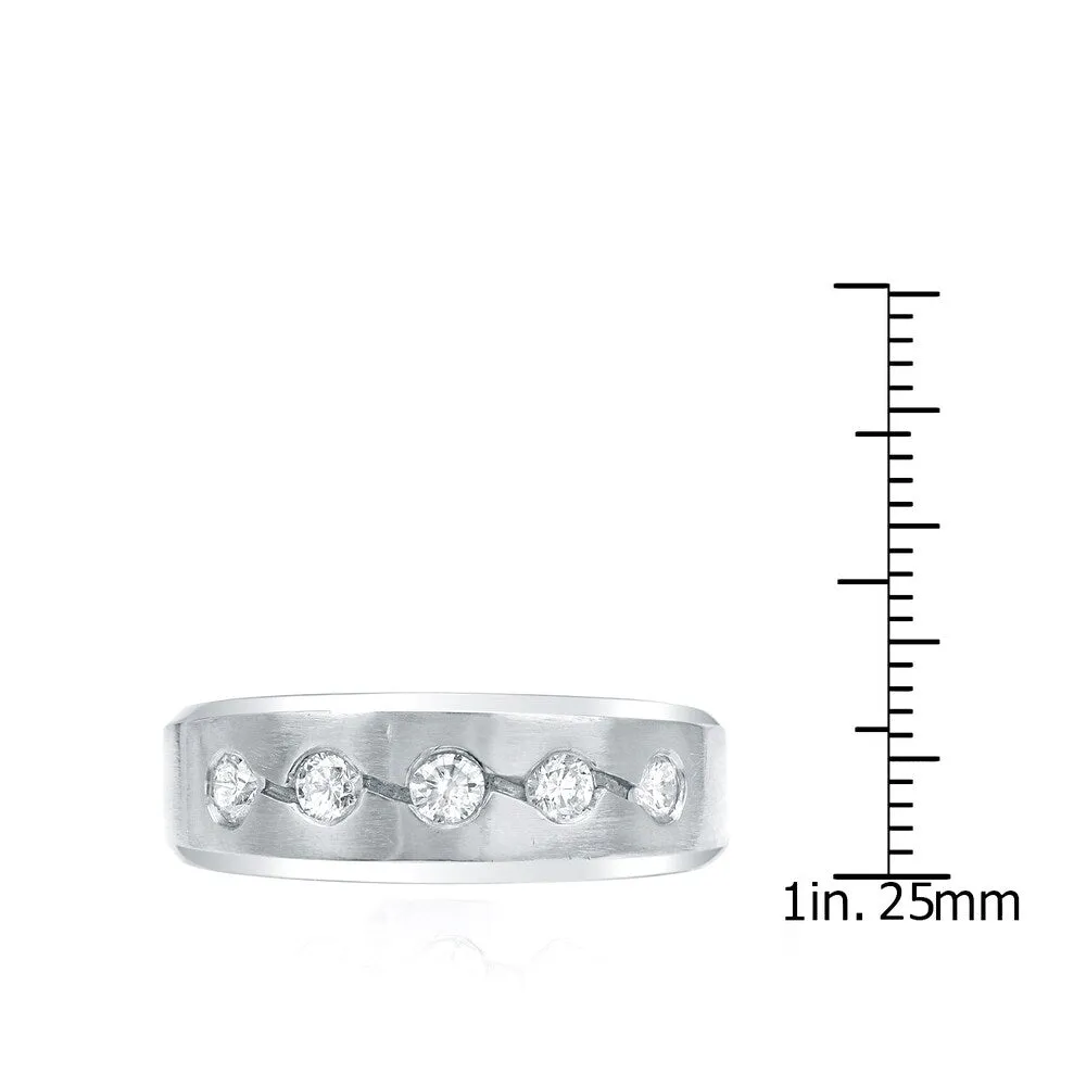 Auriya Men's 14k Gold 3/5ct TDW 5-Stone Diamond Wedding Ring sold by Zulily product image thumbnail 5