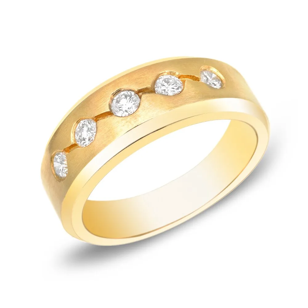 Auriya Men's 14k Gold 3/5ct TDW 5-Stone Diamond Wedding Ring sold by Zulily product image thumbnail 3