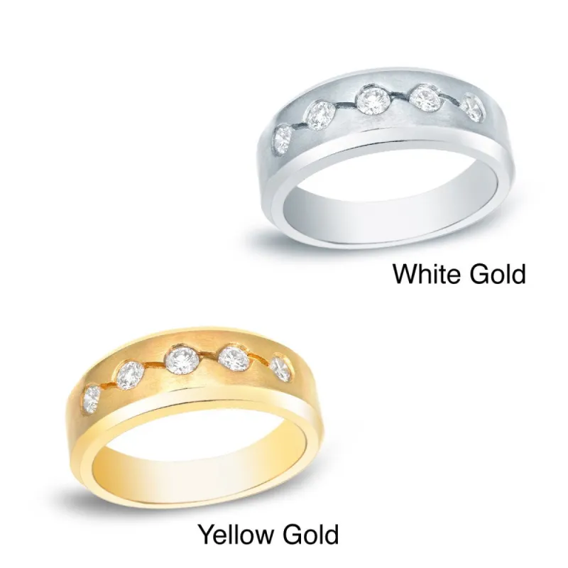 Auriya Men's 14k Gold 3/5ct TDW 5-Stone Diamond Wedding Ring sold by Zulily
