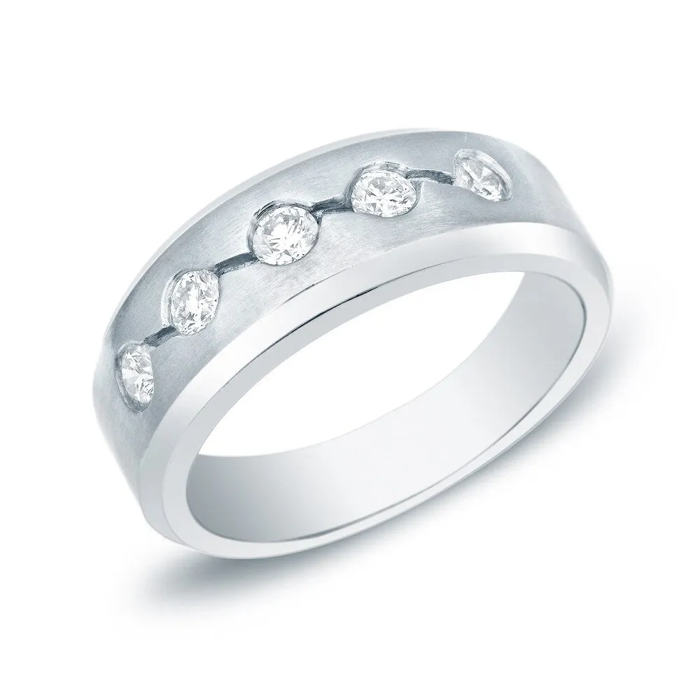 Auriya Men's 14k Gold 3/5ct TDW 5-Stone Diamond Wedding Ring sold by Zulily product image thumbnail 2